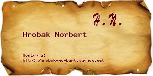 Hrobak Norbert névjegykártya